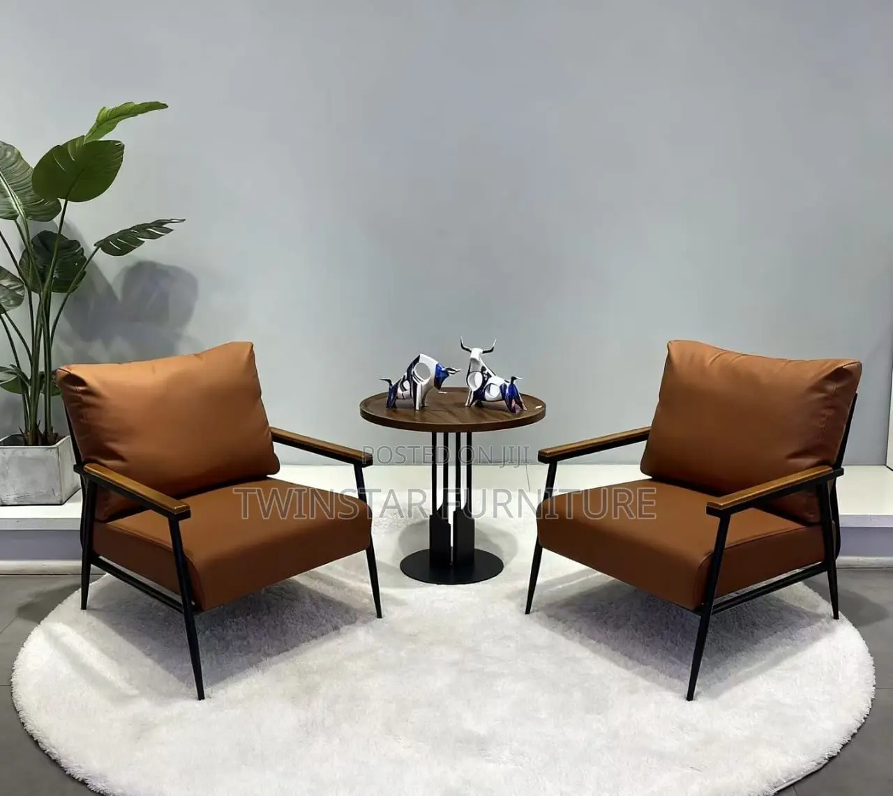 New Modern Leather Accent Chairs (Each)