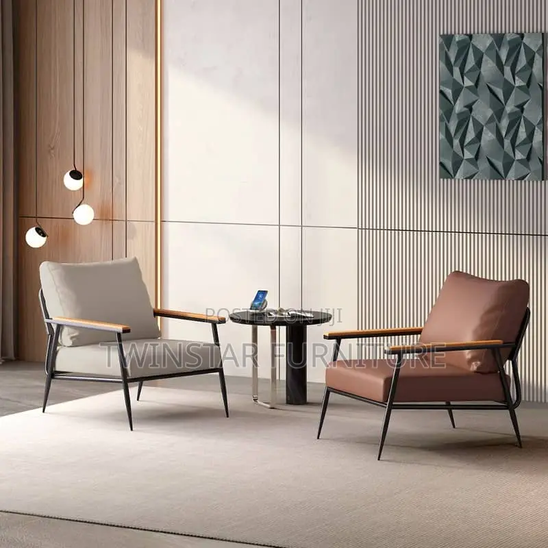 New Modern Leather Accent Chairs (Each)