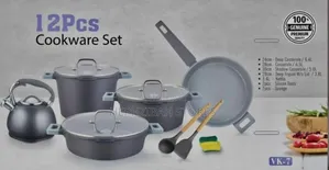 Premium Quality Uakeen 12-Pcsnon-Stick Granite Coating Cookware Set