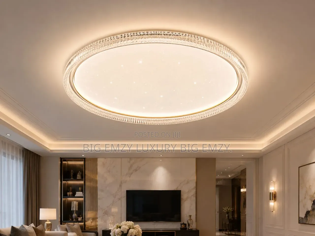 Modern 500mm Gold and Black Ceiling Flush Lights.