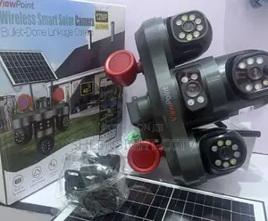 Quality 12mp Big Triple Lens Three Way Rotating Solar PTZ Camera