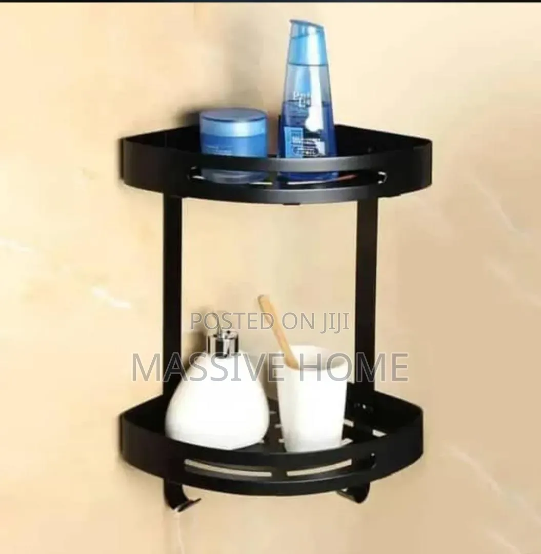 2 Step Corner Shelf Black