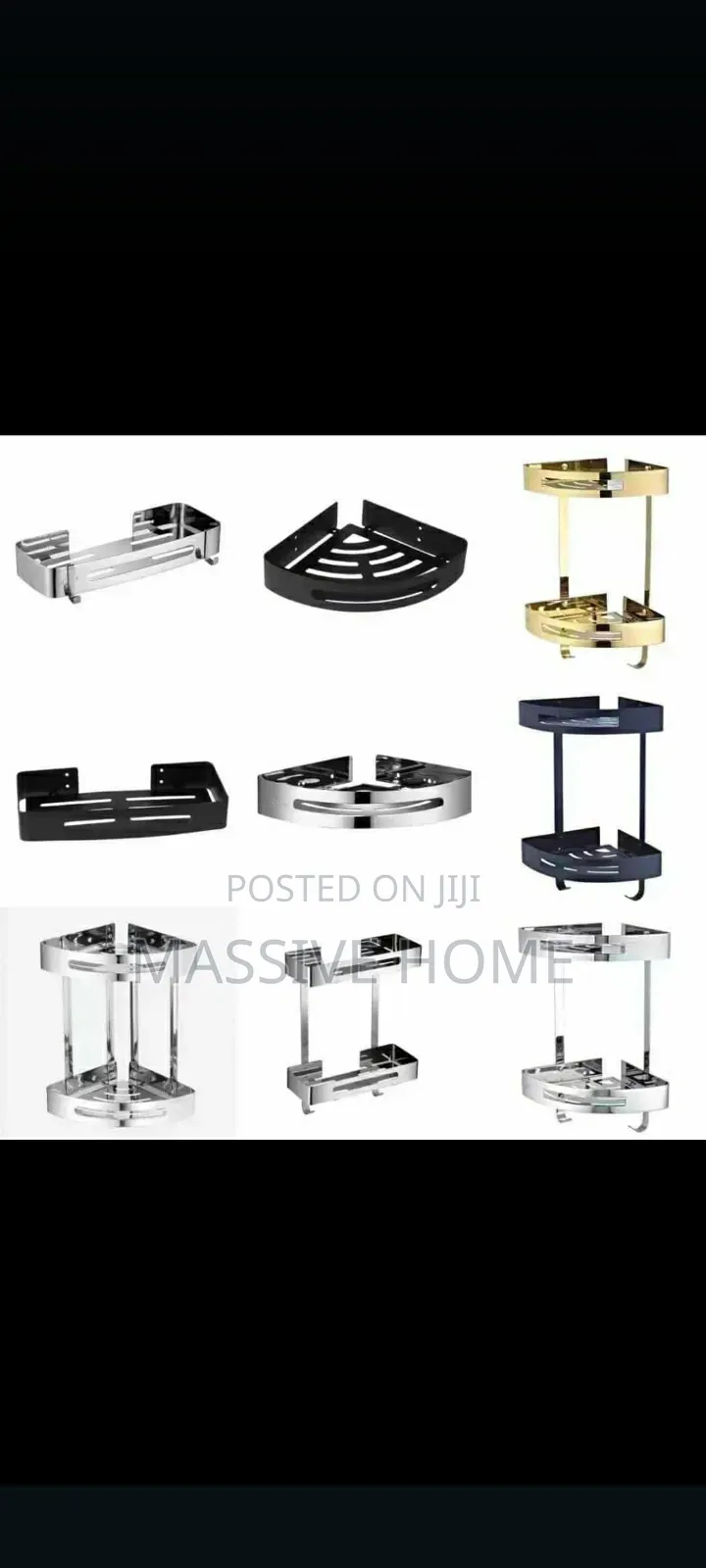 2 Step Corner Shelf Black