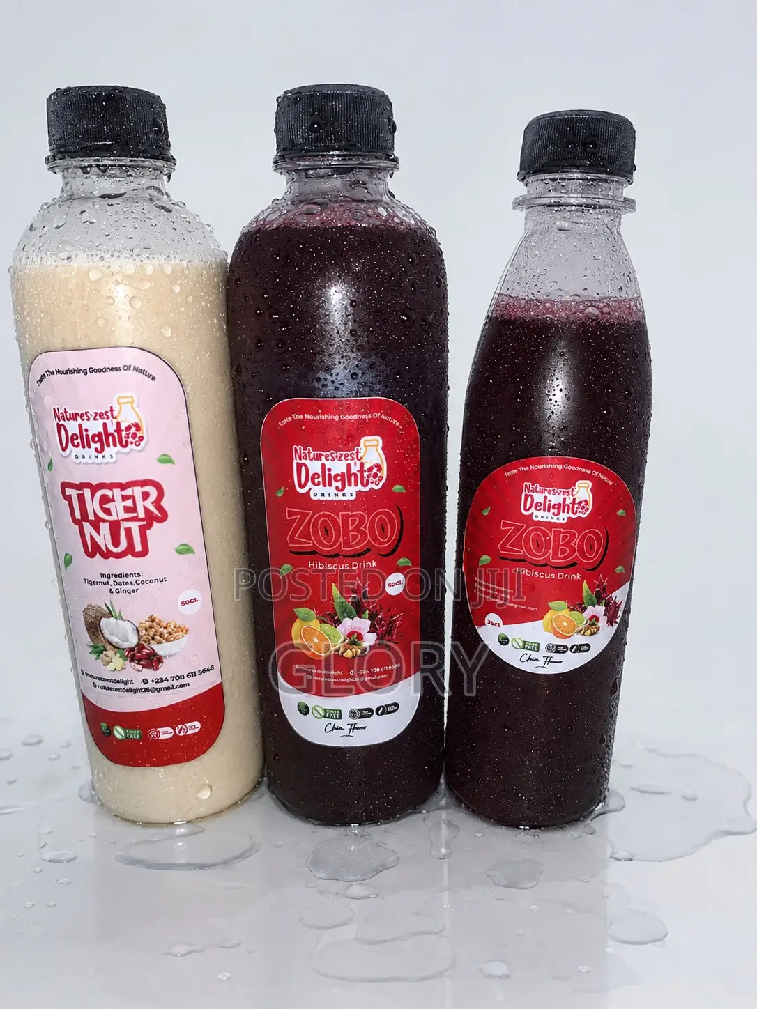 Freshly Prepared Zobo and Tigernut Drinks