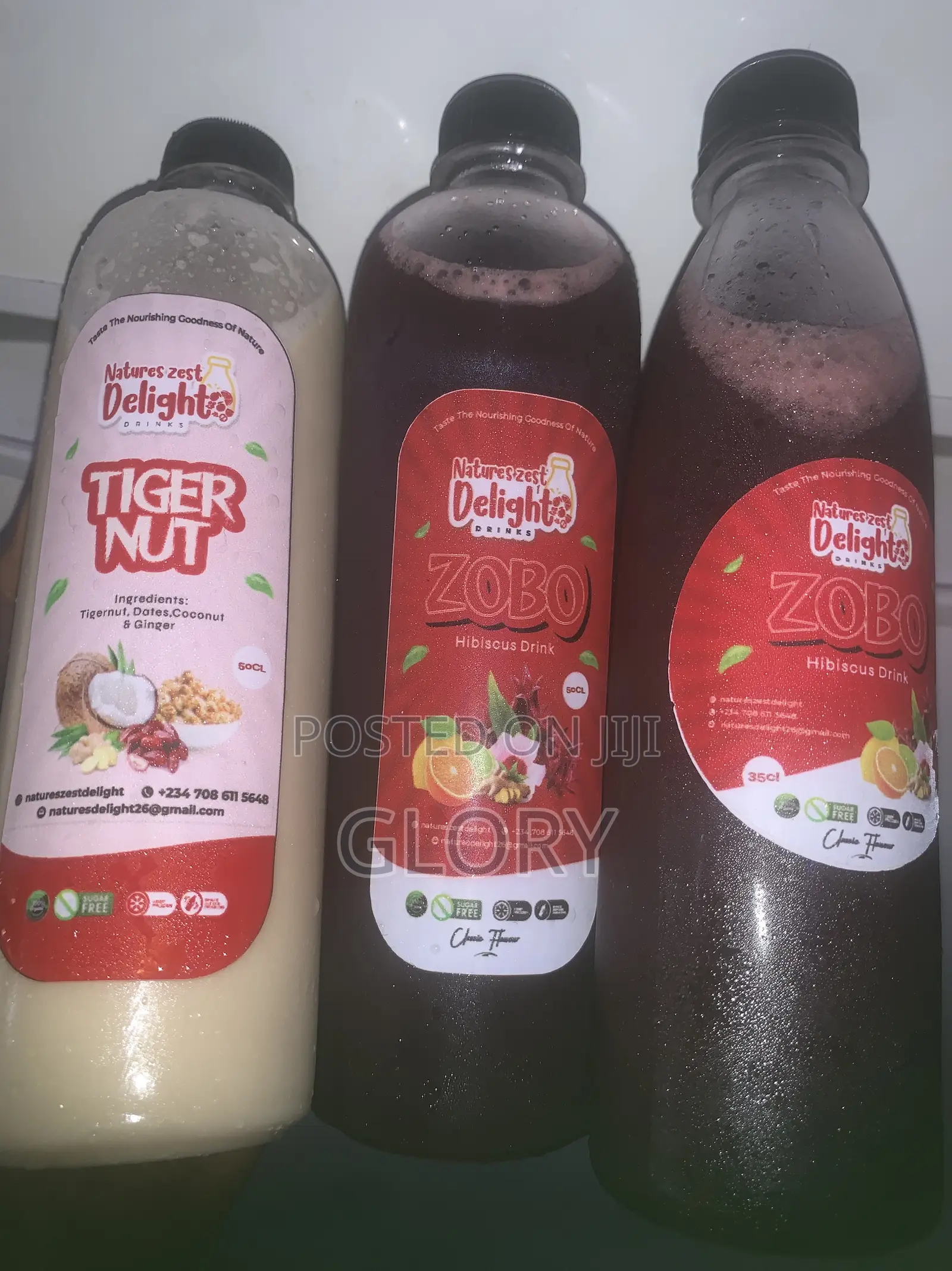 Freshly Prepared Zobo and Tigernut Drinks