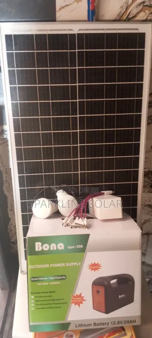 Bona 300w Solar Generator + 50w Panel, 2 Bulbs, Usb Cable Adapter