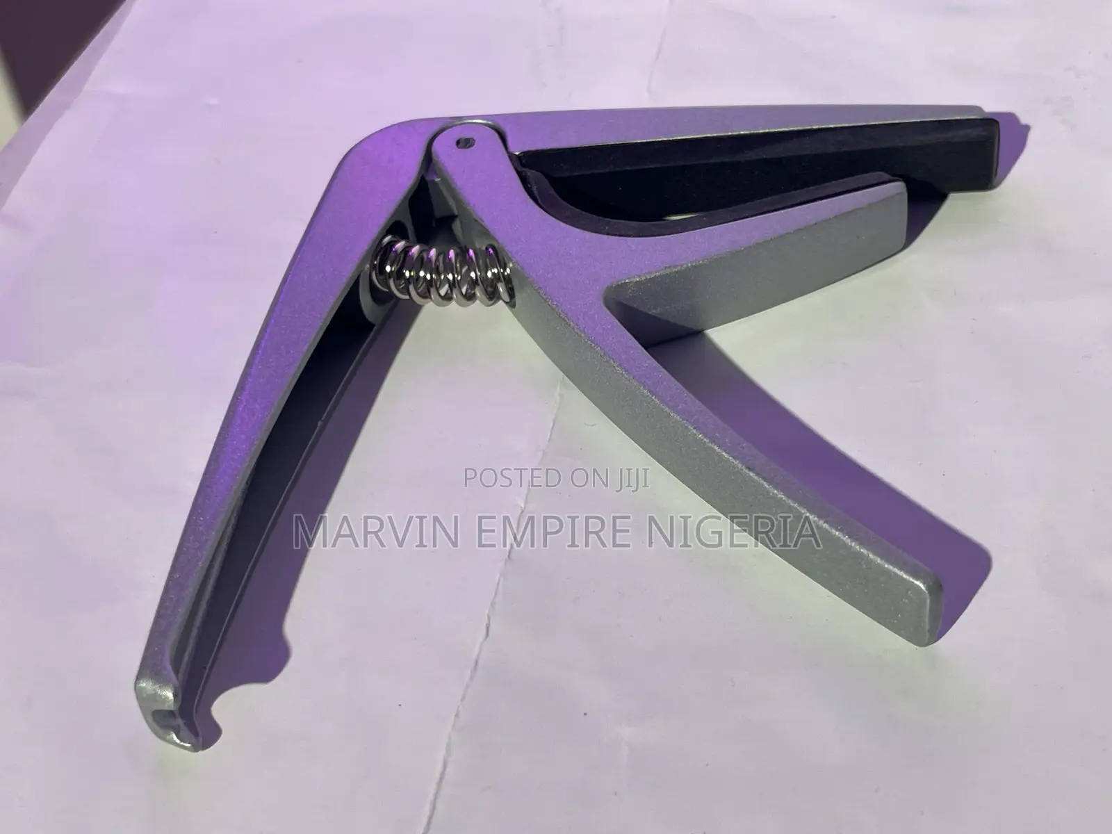 Trigger Guitar Capo With Spring Clamp and Bridge Pin Remover - Silver