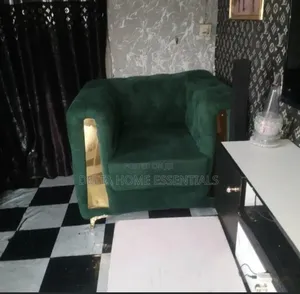 Neatly Used Green Velvet Single Seater Armchair