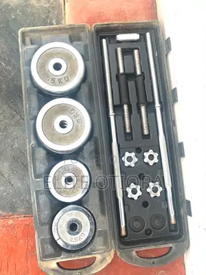 50kg Dumbbells and a Barbell