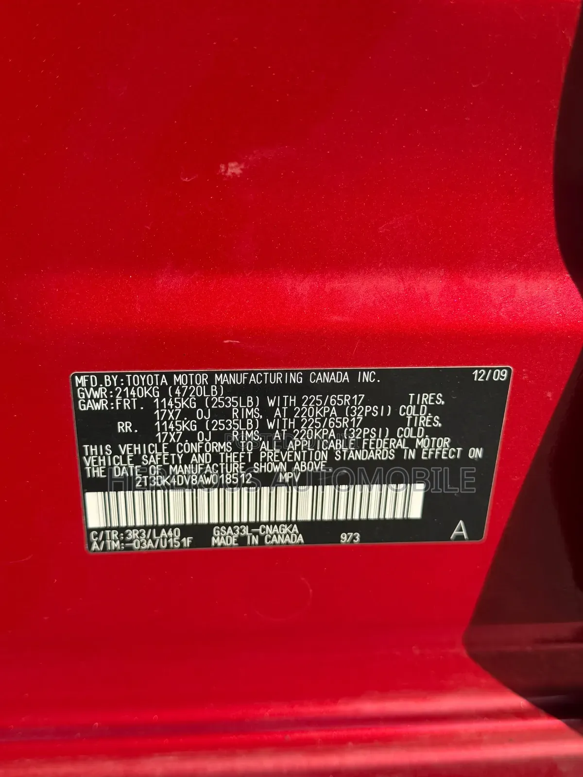 Toyota RAV4 2010 Red