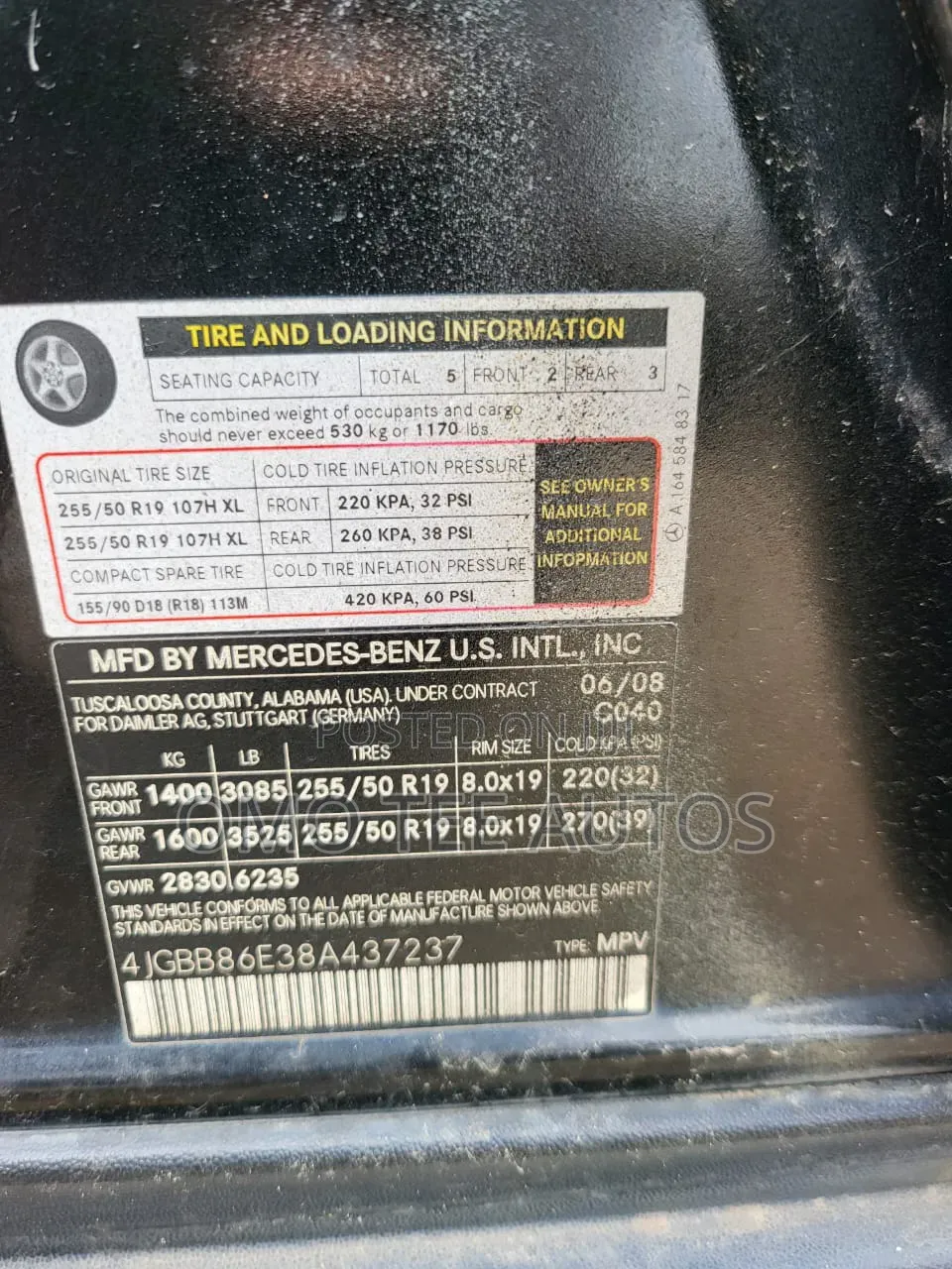 Mercedes-Benz M Class 2008 Black