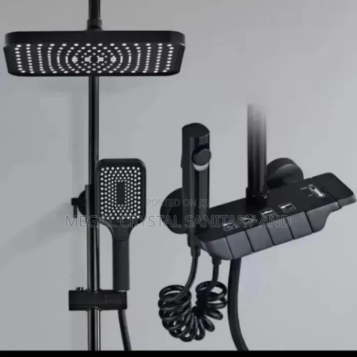 4 Button Black Shower