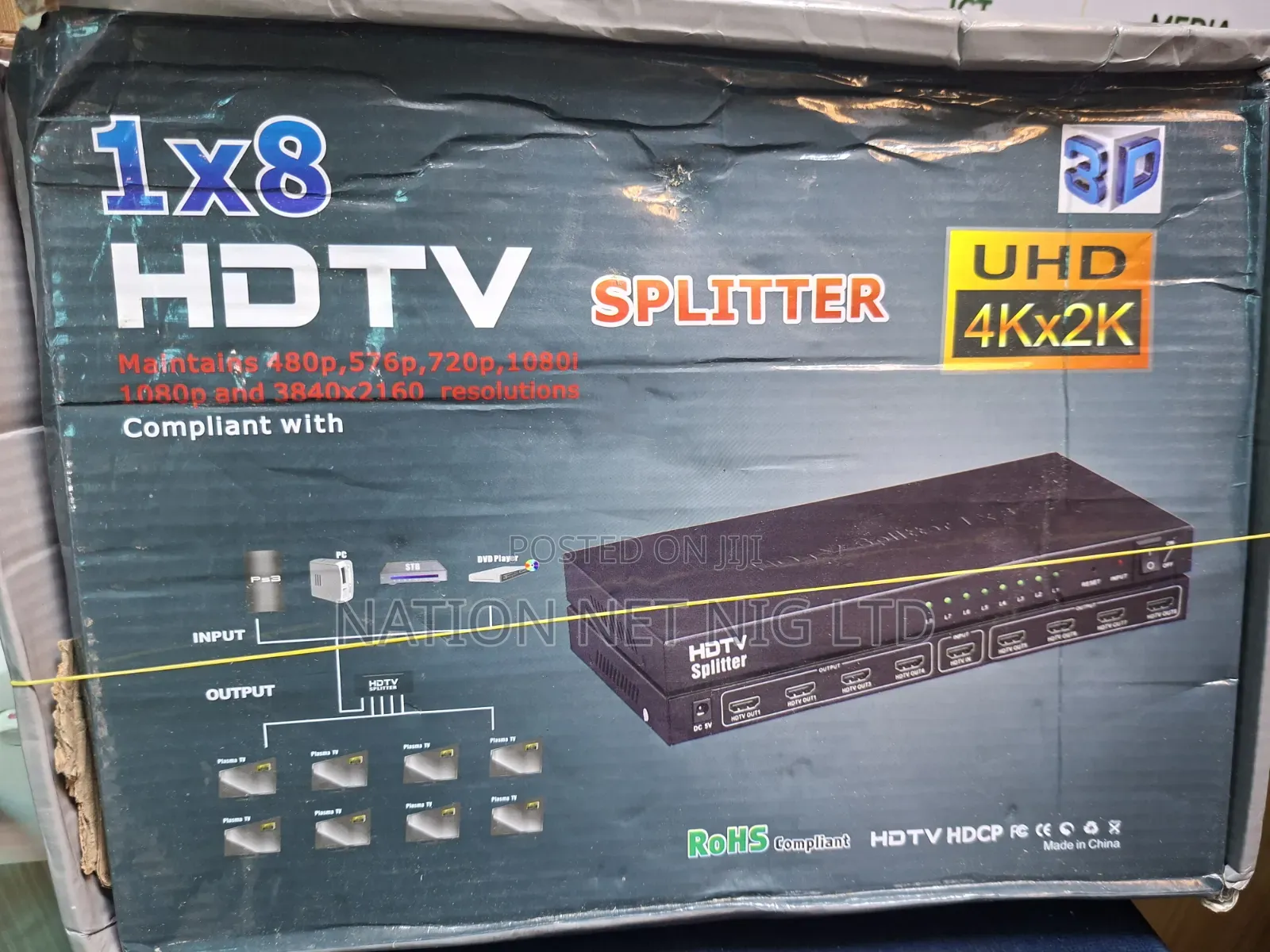 1×8 HDTV Splitter Uhd × Hdmi