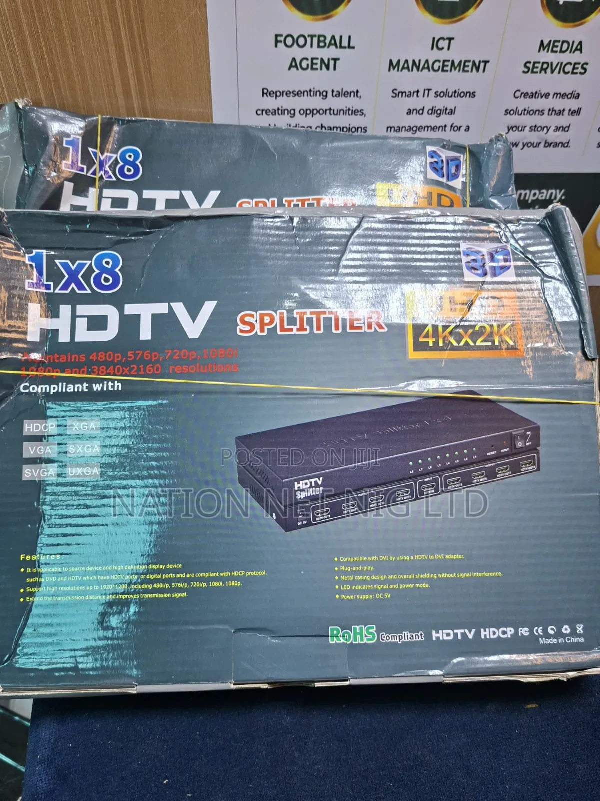 1×8 HDTV Splitter Uhd × Hdmi