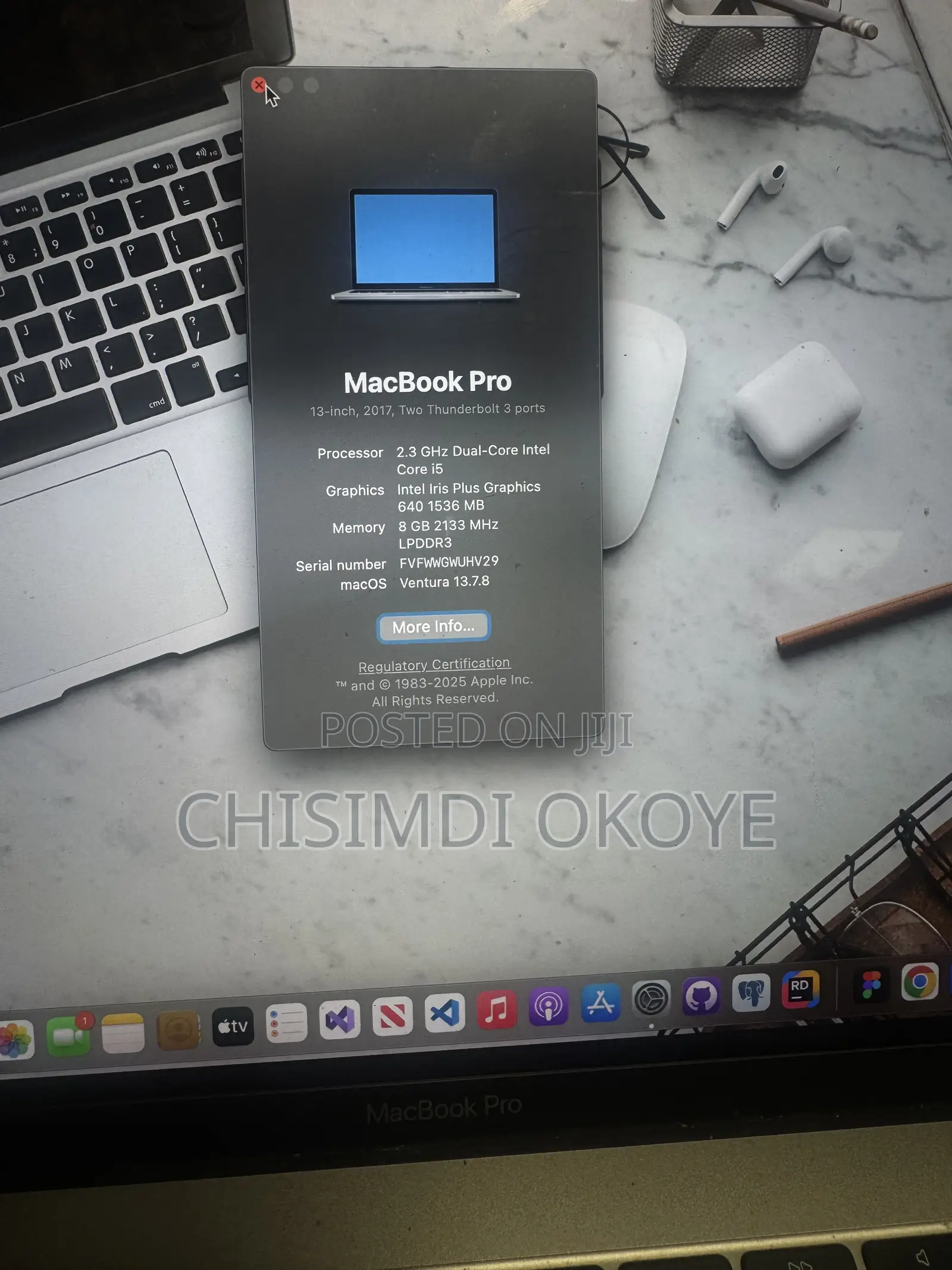 Laptop Apple MacBook Pro 2017 8GB Intel Core i5 SSD 256GB
