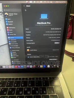 Laptop Apple MacBook Pro 2017 8GB Intel Core i5 SSD 256GB