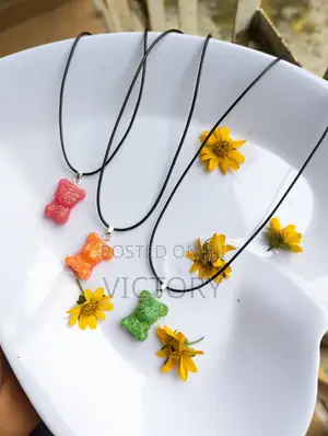 Glittered Teddy Necklace