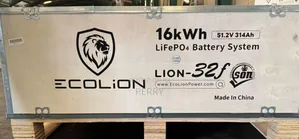 Ecolion 16kwh 51.2v Lifepo4 Lithium Battery – 5 Years Warranty
