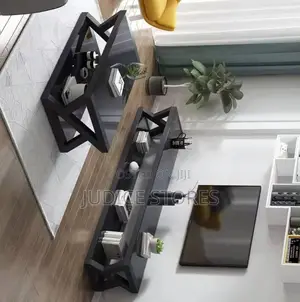 Glass Center Table and TV Cabinet Set