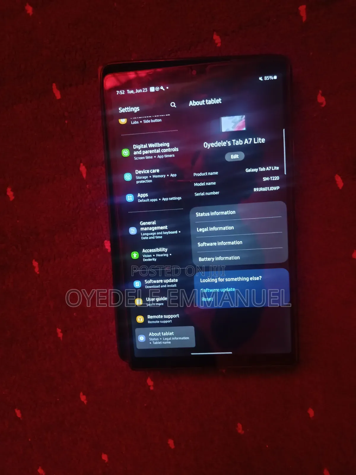 Samsung Galaxy Tab A7 Lite 32 GB Black