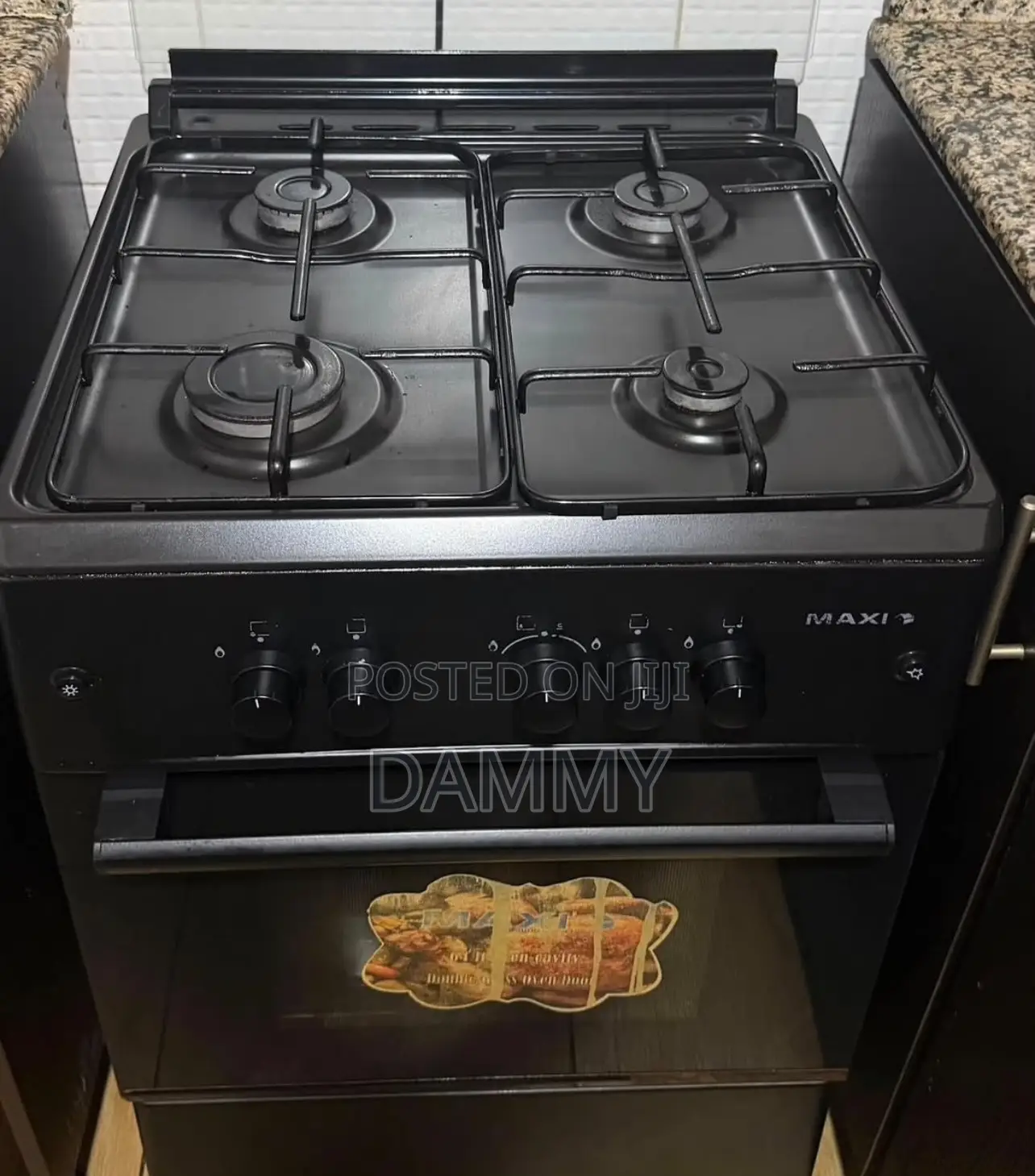 Maxi 60x60 Black Standing Gas Cooker