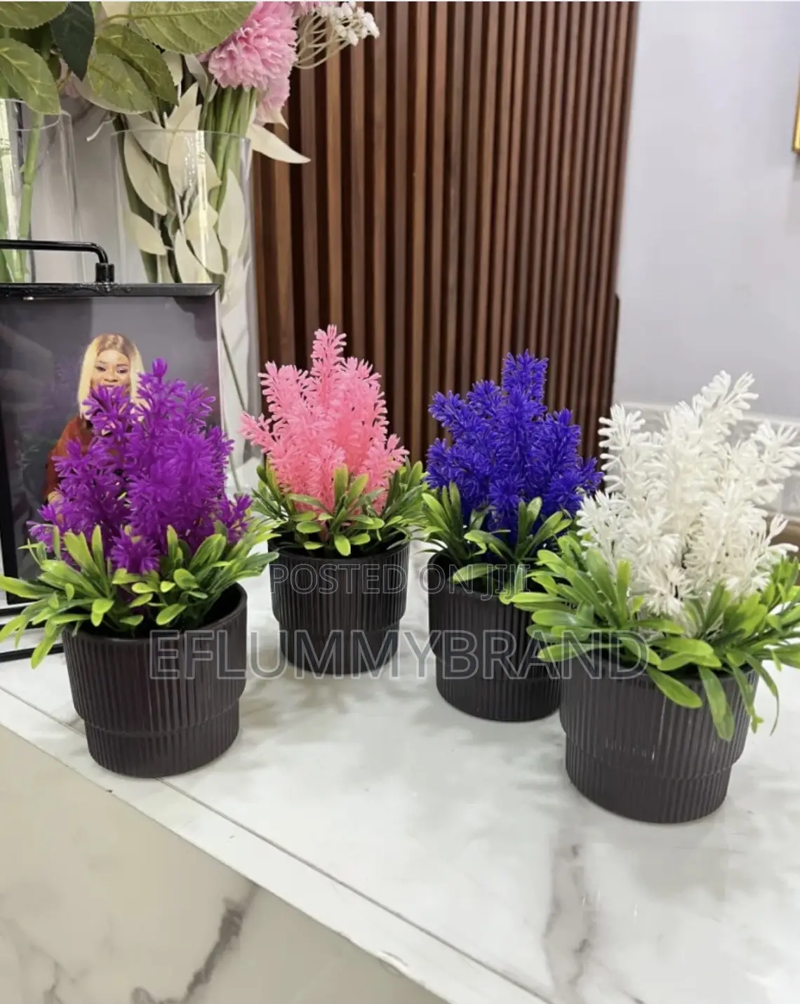 Potted Flower With Brown Plastic
