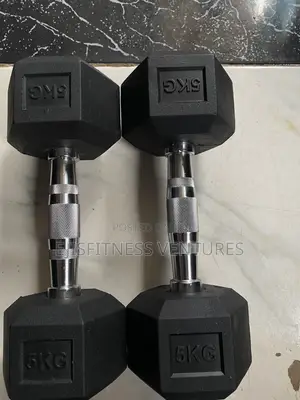 Pair of 5kg Hexagon Dumbell