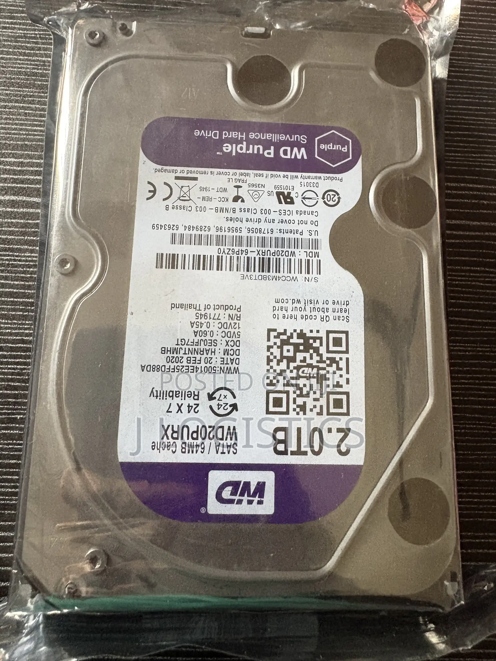 2tb Sata Hard Disk For Cctv Surveillance Cameras