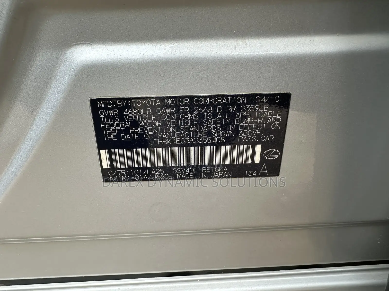 Lexus ES 350 2010 Silver