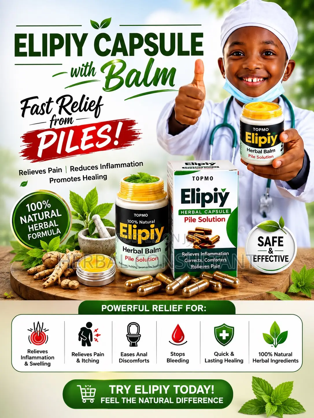 Elipiy Herbal Capsules + Free Elipiy Balm