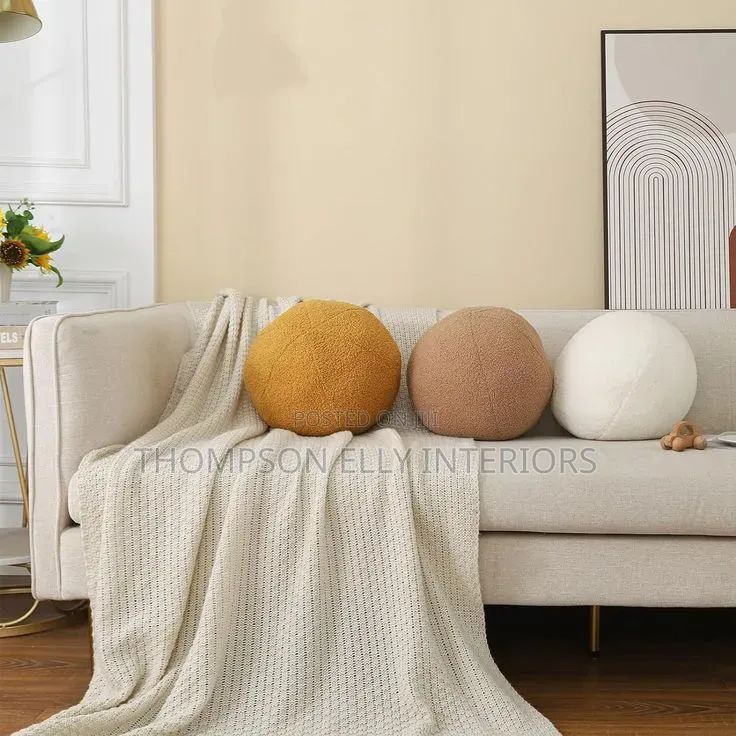 Luxury Boucle Ball Oval Throw Pillow