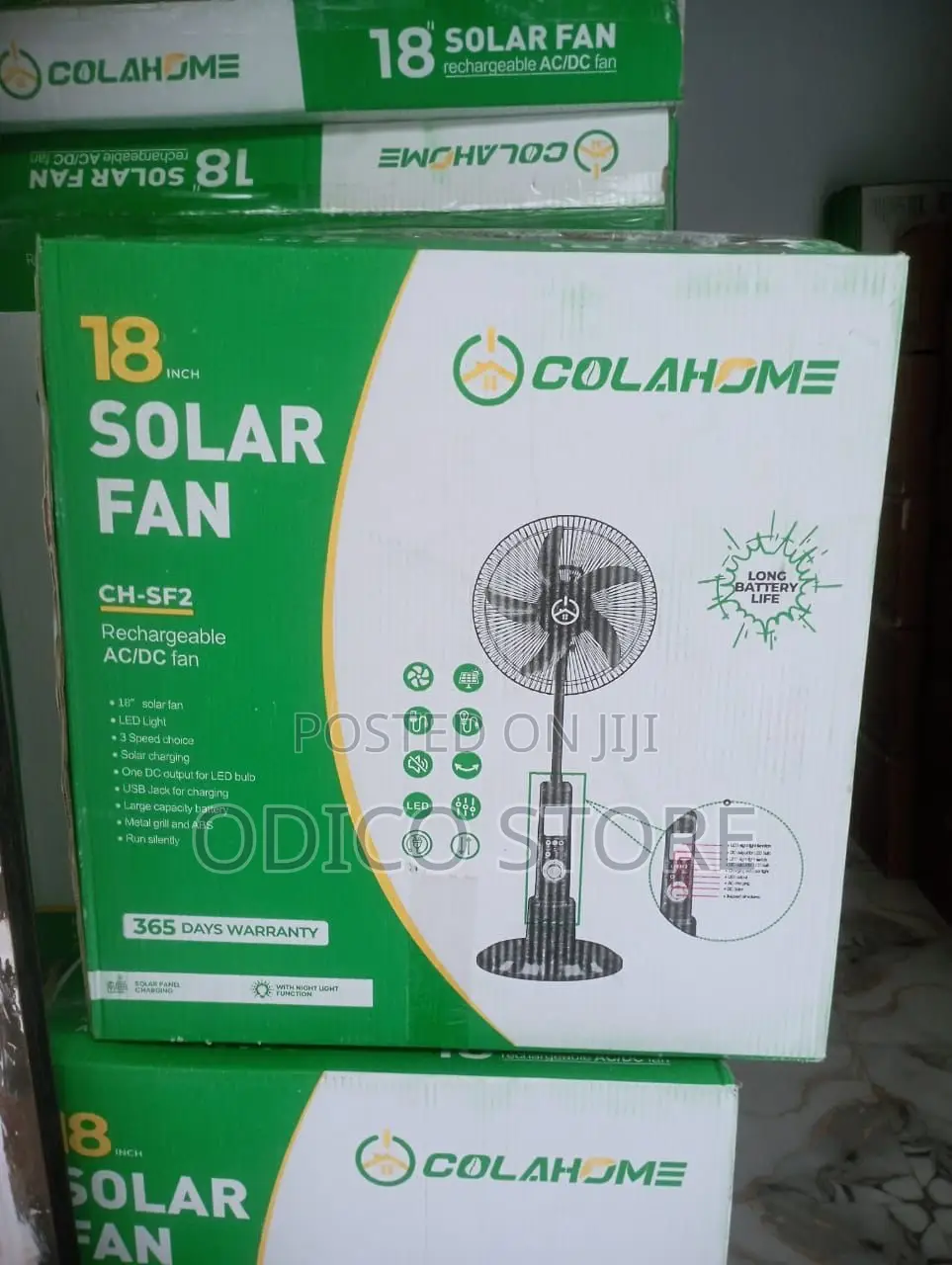 Colasolar 18” Rechargeable Fan