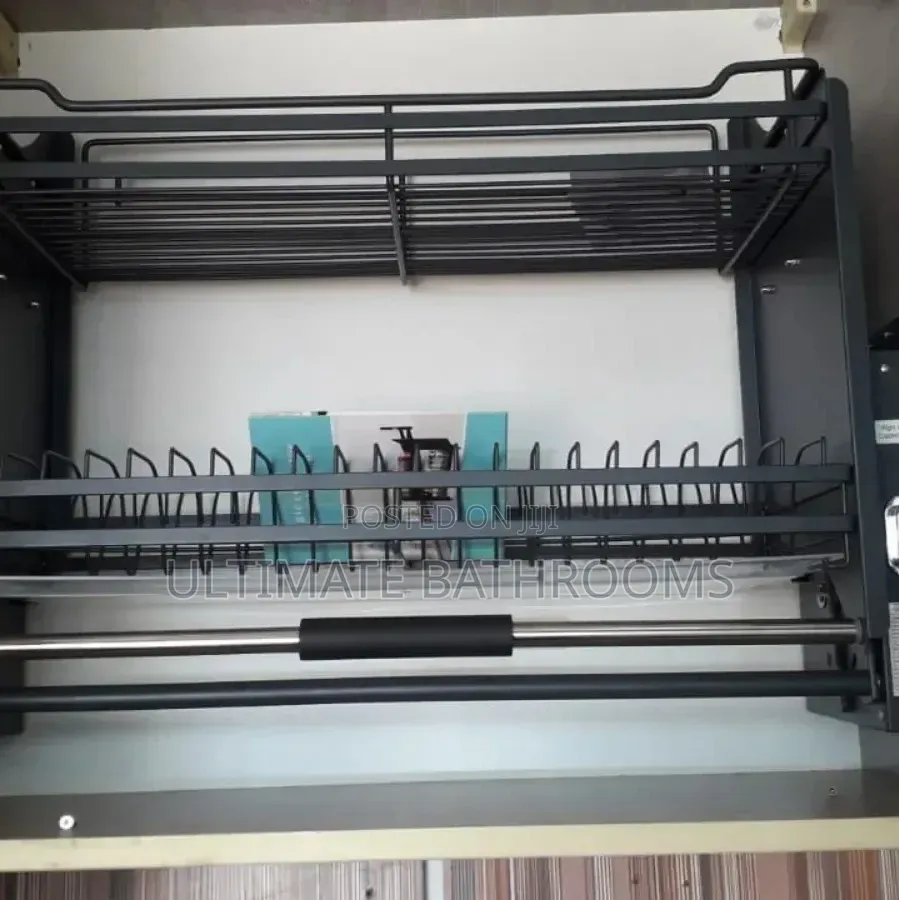 Gray 800mm Pull Down Plate Rack