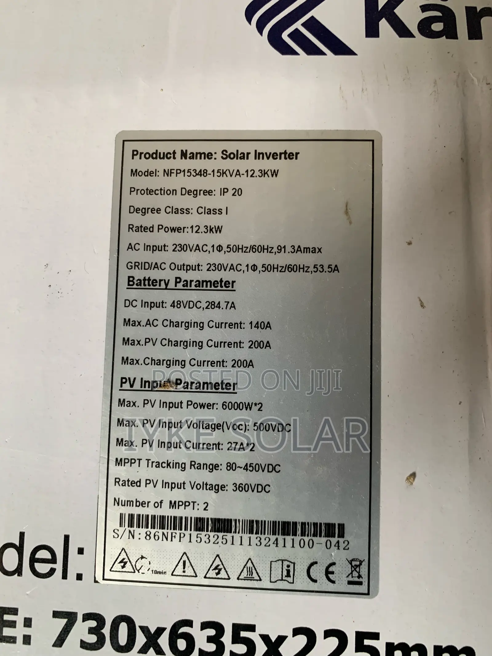 12.3kw 48v Kartel Hybrid Inverter