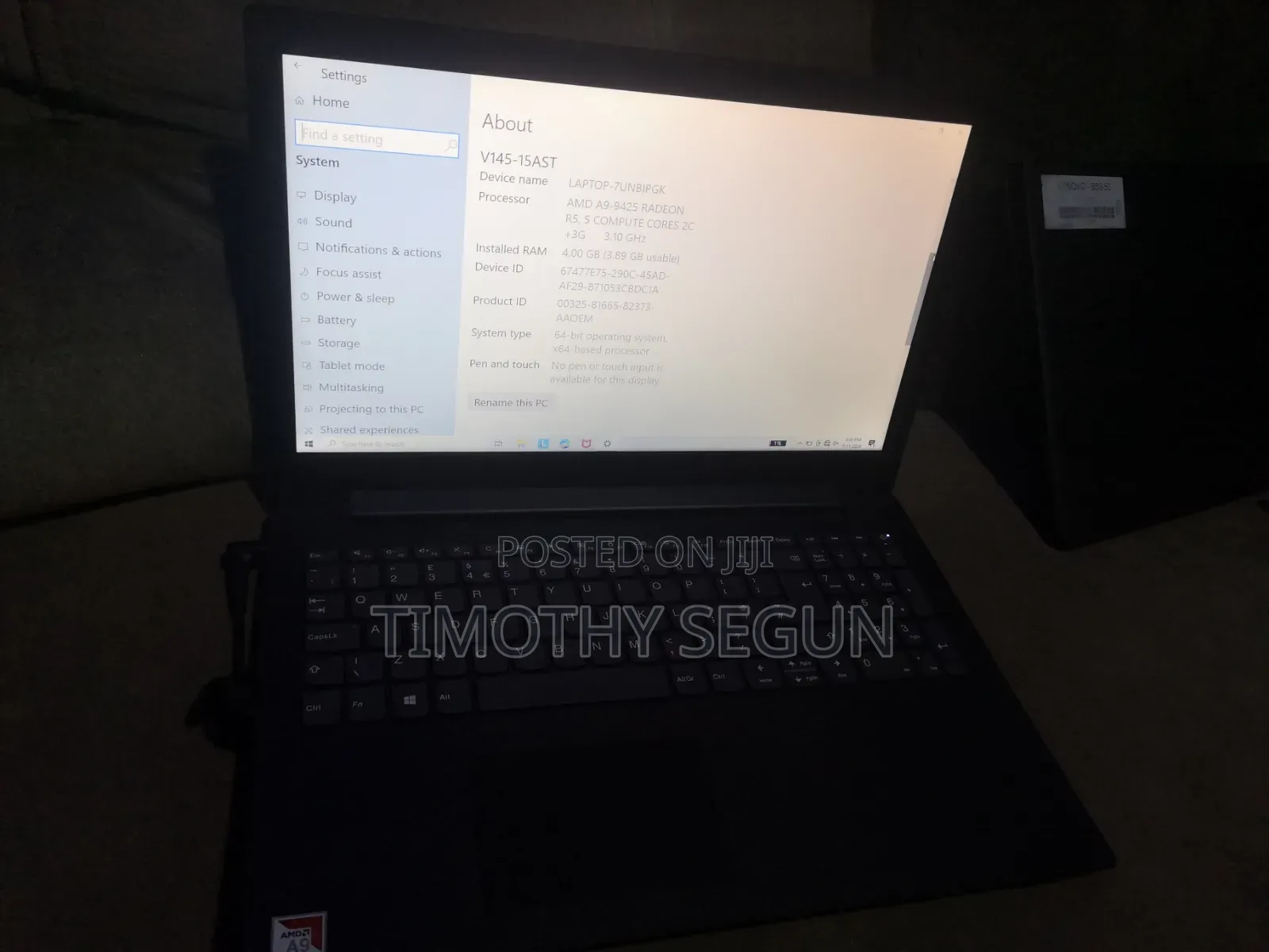 Laptop Lenovo 8GB AMD A8 SSD 128GB