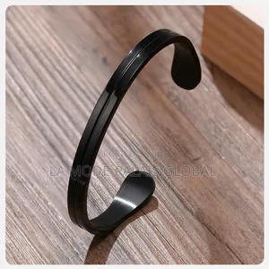 Black Cuff Bracelet for Men
