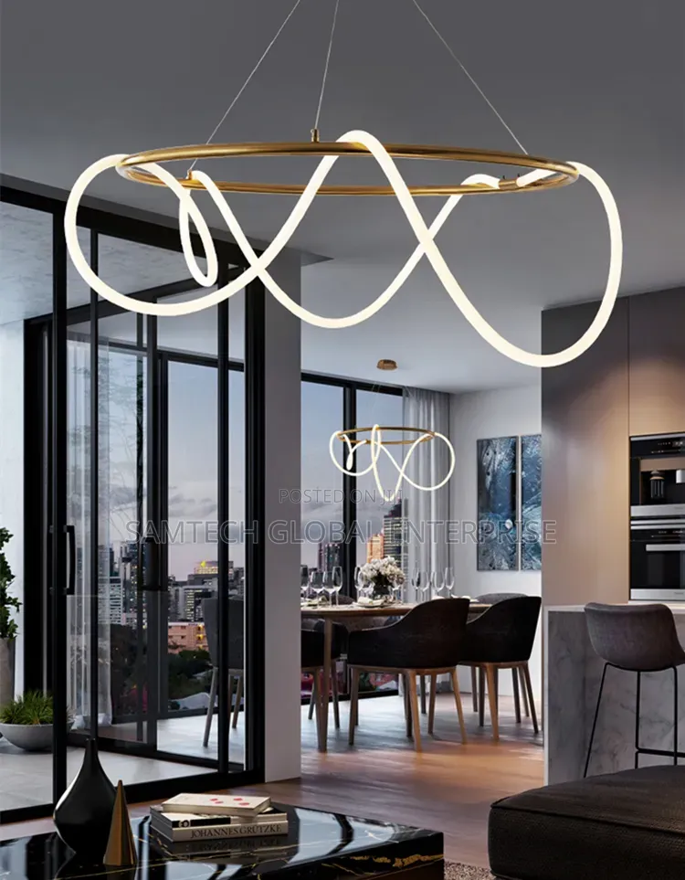 Modern Infinity Loop Led Chandelier | Luxury Gold Pendant Light