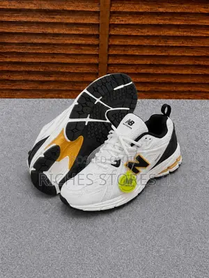 New Balance 1906 White Mesh Upper With Black and Yellow Accents