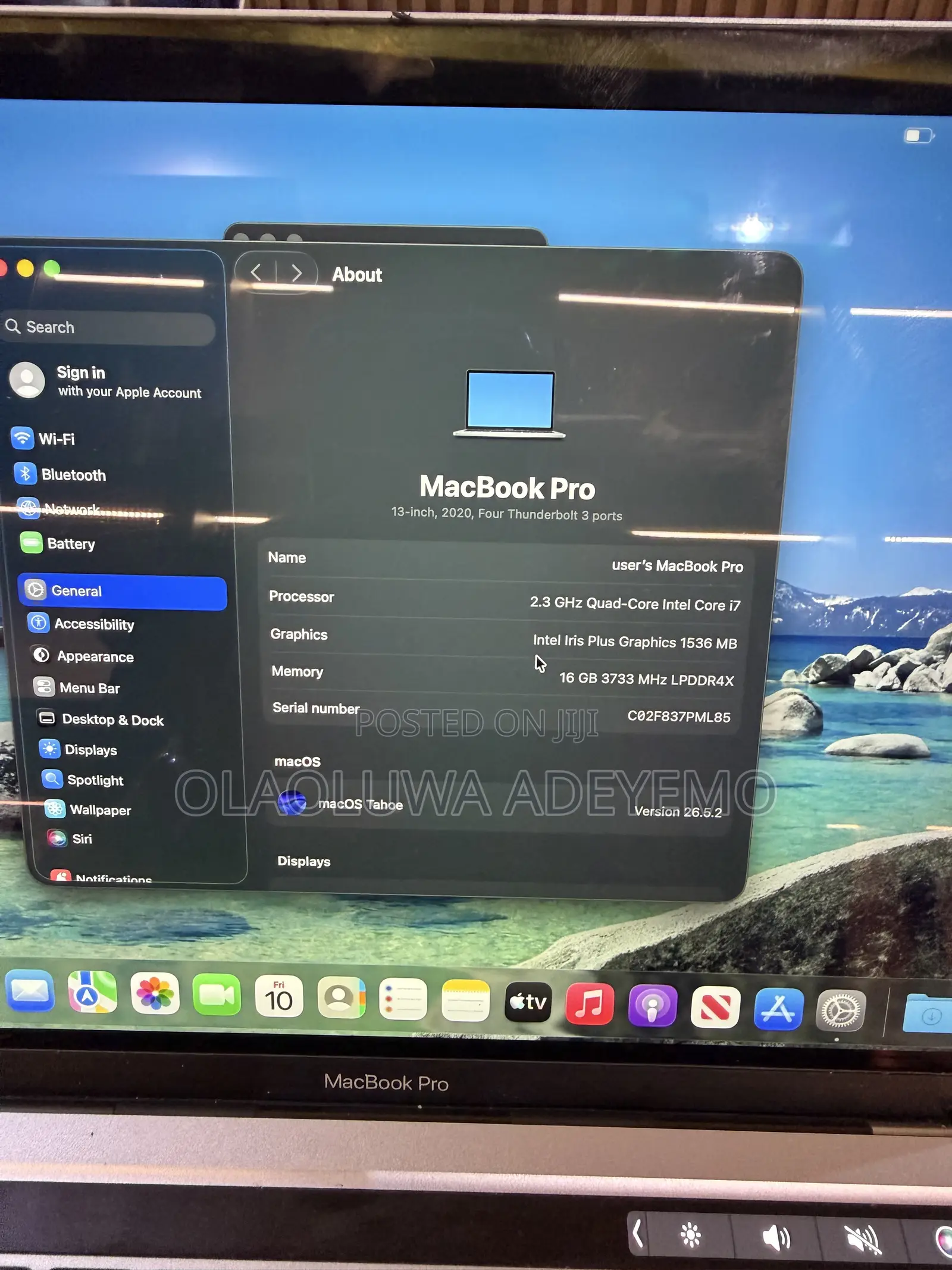 Laptop Apple MacBook Pro 2020 16GB Intel Core i7 SSD 512GB