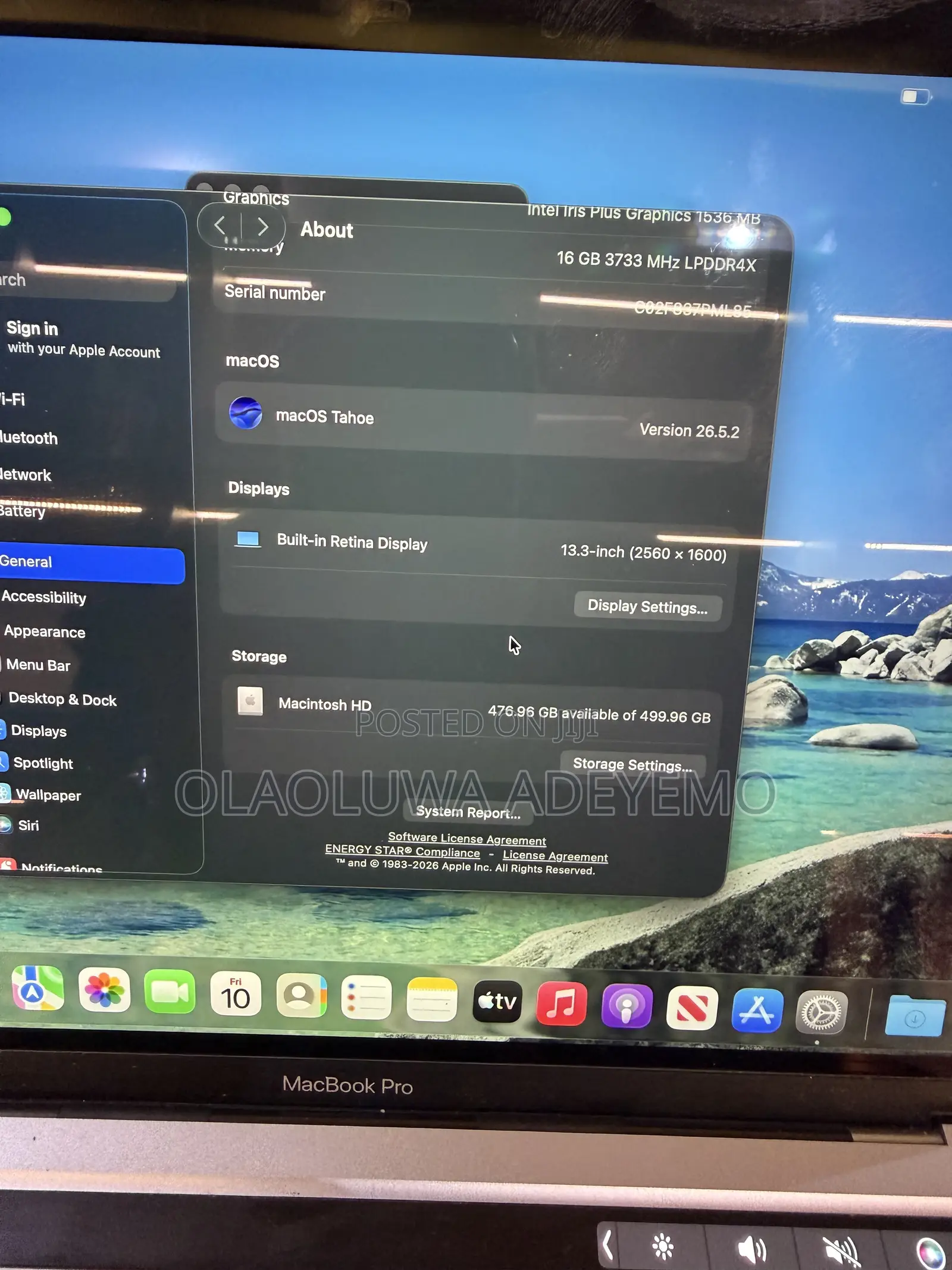 Laptop Apple MacBook Pro 2020 16GB Intel Core i7 SSD 512GB