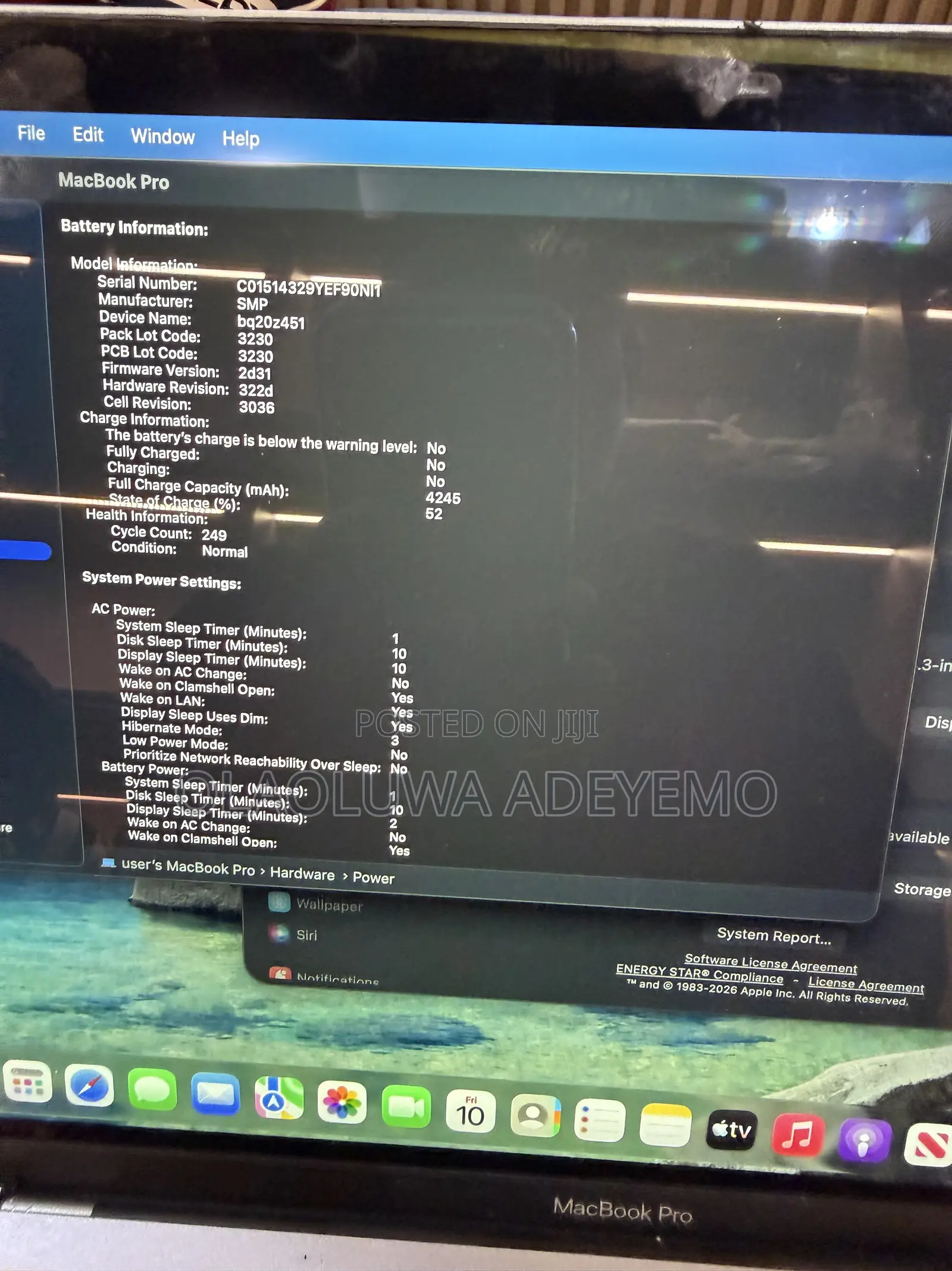 Laptop Apple MacBook Pro 2020 16GB Intel Core i7 SSD 512GB