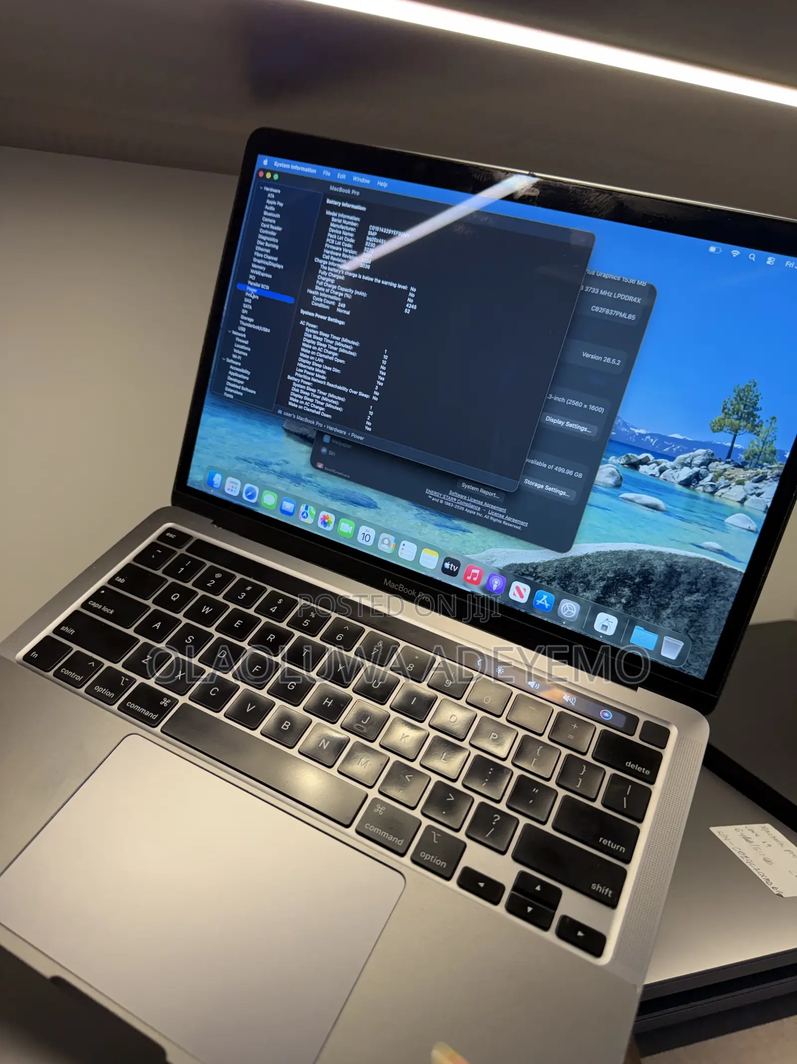 Laptop Apple MacBook Pro 2020 16GB Intel Core i7 SSD 512GB