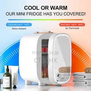 Mini Fridge 4l Cooler Warmer With 3-Level Dimmable Led Mirror White