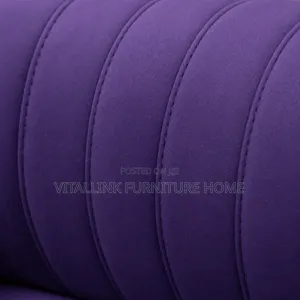 Luxury Purple Velvet Sofa With Gold Accents Tufted Back