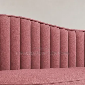 Dusty Rose Velvet Loveseat With Curved Back Gold Legs