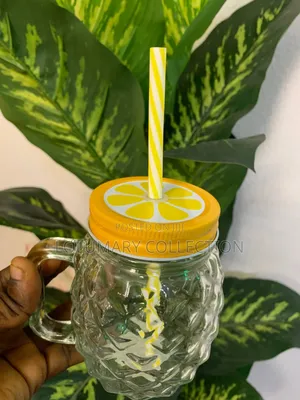 Mason Glass Smoothie Cup With Lid Straw Souvenir Gift Mug