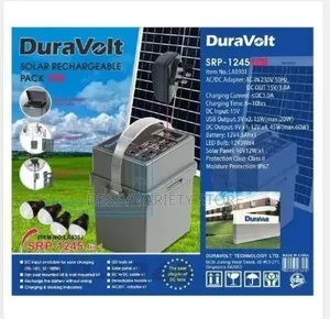 Duravolt 4 in 1 Solar Rechargeable Pack for Fans 12v4.5ah Battery