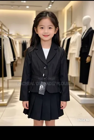 Girls Black Skirt Suit and Jeans Gown