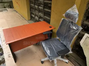 A Set of Working Desk + Ergonomic Reclining Office Chair