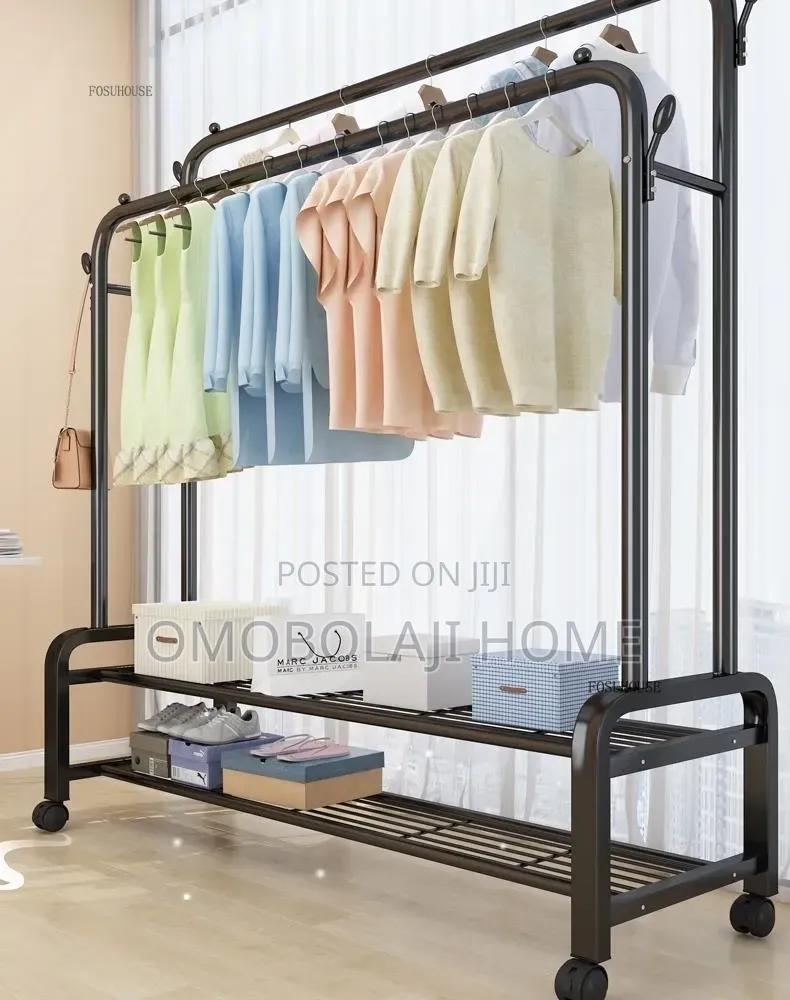 Heavy Duty Double Pole Clothes Rack Strong Boutique Hanger